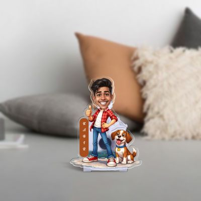 Personalized BobbleHead Carricature with Battery Powered Moving Head for Car Dashboard & Tabletop Decor Gift for Pet Lover Home & Office Desk Table Decor